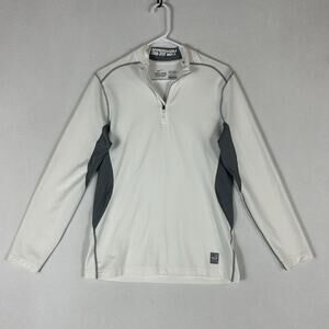 Nike Pro Combat Hyperwarm Shirt Men's Medium White Long Sleeve Dri-Fit Football
